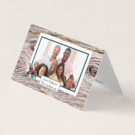 Rustic Wood Small Folded Helgdag Photo Card Kort