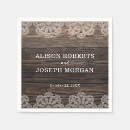 Rustic Wood Snöre Bröllop Pappersservett