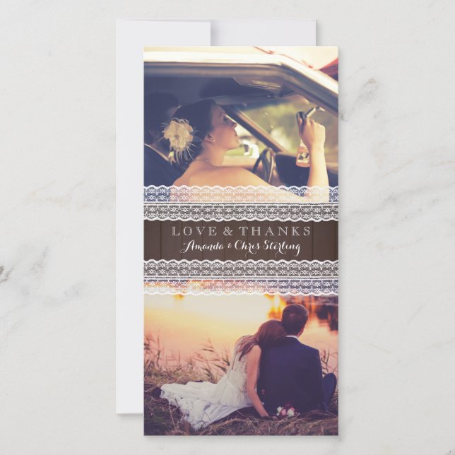 Rustic Wood & Snöre Bröllop Photo Tack (Framsida)