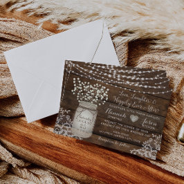 Rustic Wood Snöre bröllopsinbjudan, Mason Burk Inbjudningar