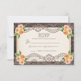 Rustic Wood Snöre Fall Wedding OSA-kuvert OSA Kort