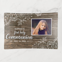 Rustic Wood Snöre First Heliga Communion Photo