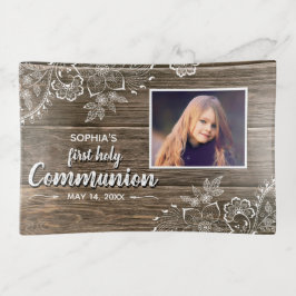 Rustic Wood Snöre First Heliga Communion Photo