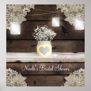 Rustic Wood, Snöre & Mason Burk Barn Banner Poster