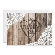 Rustic Wood Snöre och Hjärtklåda Tack