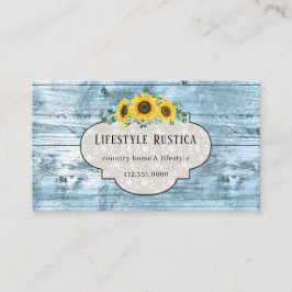 Rustic Wood Snöre Shabby Grunge Solrosverksamhet Visitkort