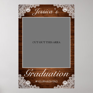 Rustic Wood & Snöre Studenten Photo Prop Ram Poster