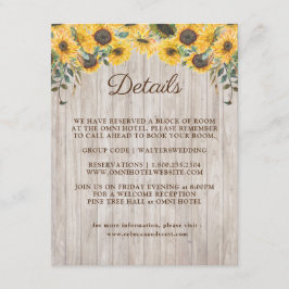 Rustic Wood Solros Barn Bröllop Tilläggskort