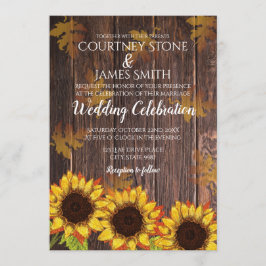 Rustic Wood & Solros | Fallbröllop Inbjudningar