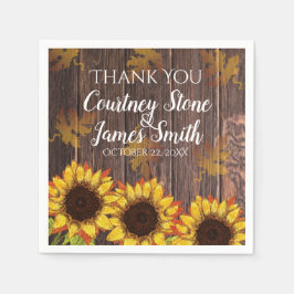 Rustic Wood & Solros | LANDSBYGGSBRÖLLOP Pappersservett