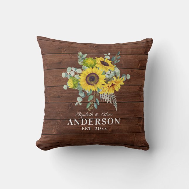 Rustic Wood Solros Mr. Newlyed Kudde (Framsida)