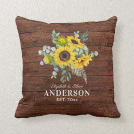 Rustic Wood Solros Mr. Newlyed Kudde
