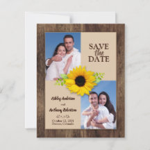 Rustic Wood Solros Photo Save Date