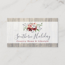 Rustic Wood & Southern Land Cotton Boutique Visitkort