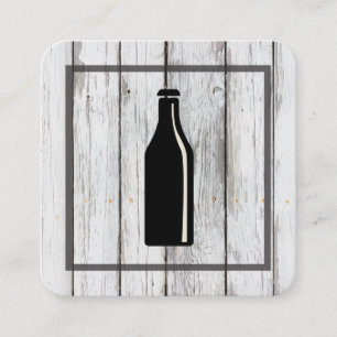 Rustic Wood Square Inslag Beer-ikon Fyrkantigt Visitkort
