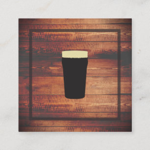 Rustic Wood Square Inslag Fyrkantigt Visitkort
