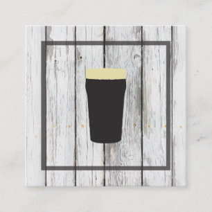 Rustic Wood Square Inslag Örtexperter Fyrkantigt Visitkort