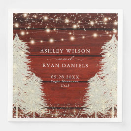 Rustic Wood | Sträng Ljus | TRÄD BRÖLLOP Pappersservett