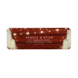 Rustic Wood | Sträng Ljus | TRÄD BRÖLLOP Returadress Etikett