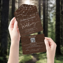 Rustic Wood String Ljus alla i en enda inbjudan