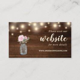 Rustic Wood String Ljus Blommigt Mason Burk Tilläggskort