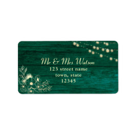 Rustic Wood String Ljus-etikett Adressetikett