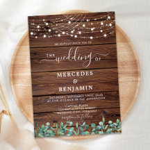 Rustic Wood String Ljus Eucalyptus Bröllop