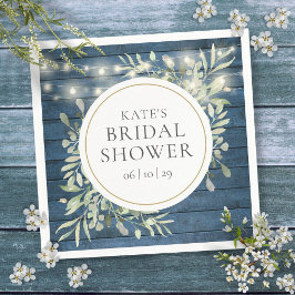 Rustic Wood String Ljus Greenery Möhippa Pappersservett