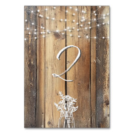 Rustic Wood String Ljus Mason Burk Elegant Favors Bordsnummer
