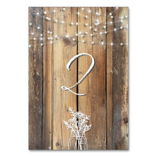 Rustic Wood String Ljus Mason Burk Elegant Favors Bordsnummer