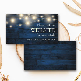 Rustic Wood String Ljus Navy Blue Website Tilläggskort