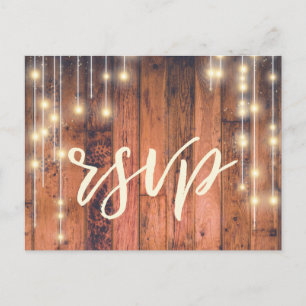 Rustic Wood String Ljus OSA vykort
