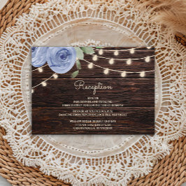 Rustic Wood String Ljus Periwinkle Blue Blommigt Tilläggskort