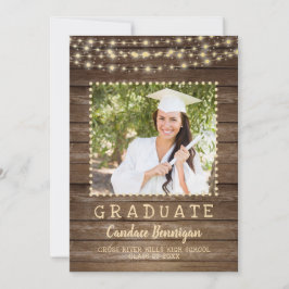 Rustic Wood String Ljus Photo Studenten Meddelande