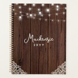 Rustic Wood String Ljus Snöre Personlig