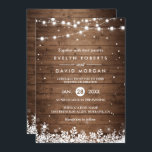 Rustic Wood String Ljus Snowflake Winter Wedding Inbjudningar<br><div class="desc">Skapa din inbjudan till perfekt med de här fördesignade mallarna. Du kan enkelt anpassa den så att den blir unik. Om du vill göra ytterligare anpassningar klickar du på länken "anpassa ytterligare" och användor vår verktyg som är enkel att använda för att ändra mallen. Om du föredrar Avsluta /projektionsyta för...</div>
