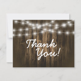 Rustic Wood String Ljus Tackkort Card Anteckningskort
