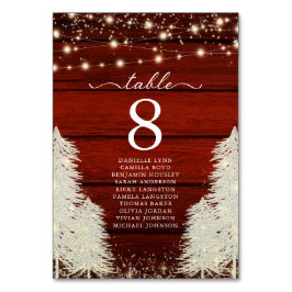 Rustic Wood String Ljus Träd Bröllop Bordsnummer