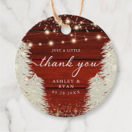 Rustic Wood String Ljus Träd Bröllop Tack Gåvor Etiketter