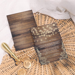 Rustic Wood & String Ljus | Uppgifter om Snöre Brö Tilläggskort