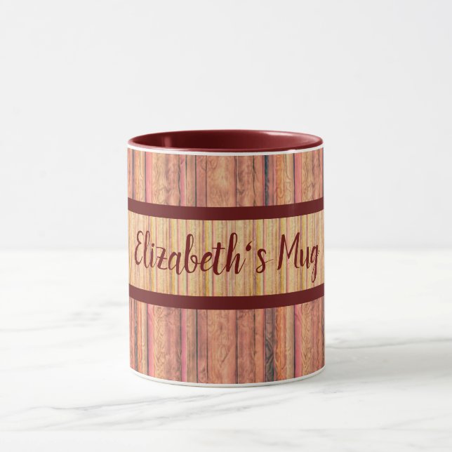 Rustic Wood Stripe Mugg (Center)