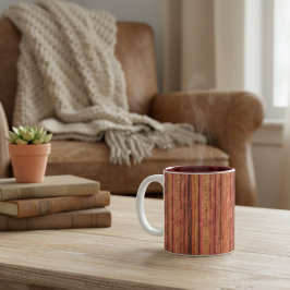 Rustic Wood Stripe Två-Tonad Mugg