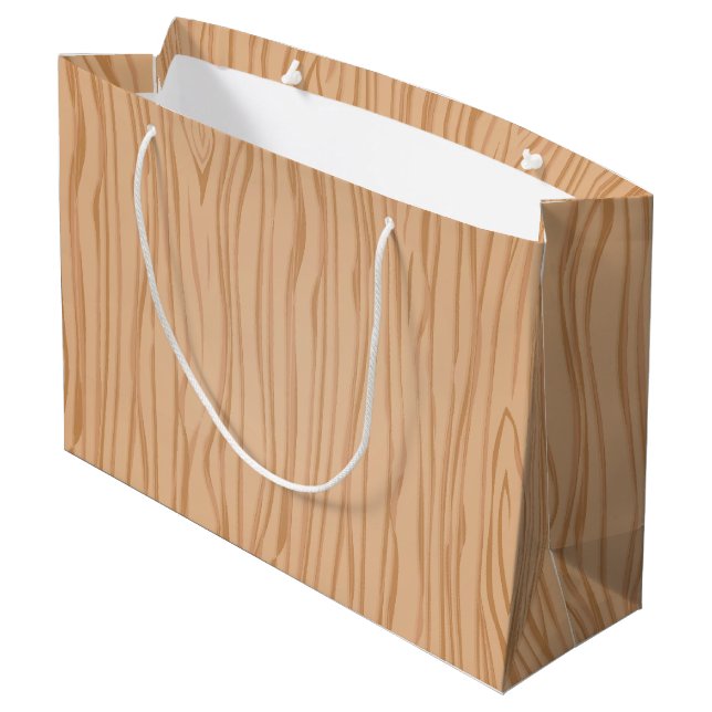 Rustic Wood Struktur Large Gift Bag för Presenter (Baksidan Vinklad)
