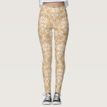 Rustic Wood Struktur med White Damask Pattern Leggings<br><div class="desc">Snyggt,  rustiska,  boho-inspirerade baljor som har vitt dammmönster med träbakgrund i struktur. Andra mönster med samma träbakgrund finns tillgängliga.</div>