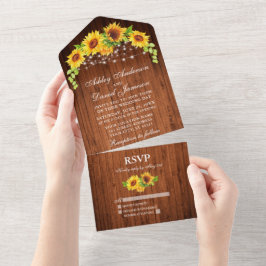 Rustic Wood Sunwers String Ljus Bröllop