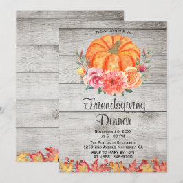 Rustic Wood Thanksgiving Friendsgiving-inbjudan Inbjudningar