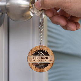 Rustic Wood Tone Contraktorers Logotyp