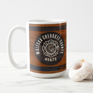 Rustic Wood tone Fireman emblem Kaffemugg