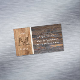 Rustic Wood Tone Magnetiska Visitkort