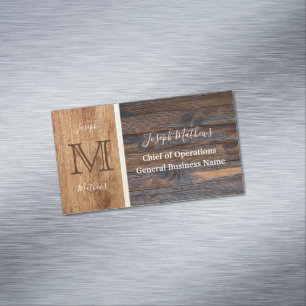 Rustic Wood Tone Magnetiska Visitkort